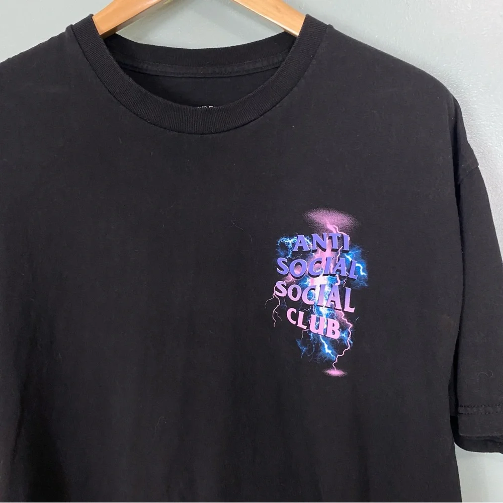 Anti Social Social Club Tee Short Sleeve Thunder Lightning Bolt‎ XL - Picture 5 of 5
